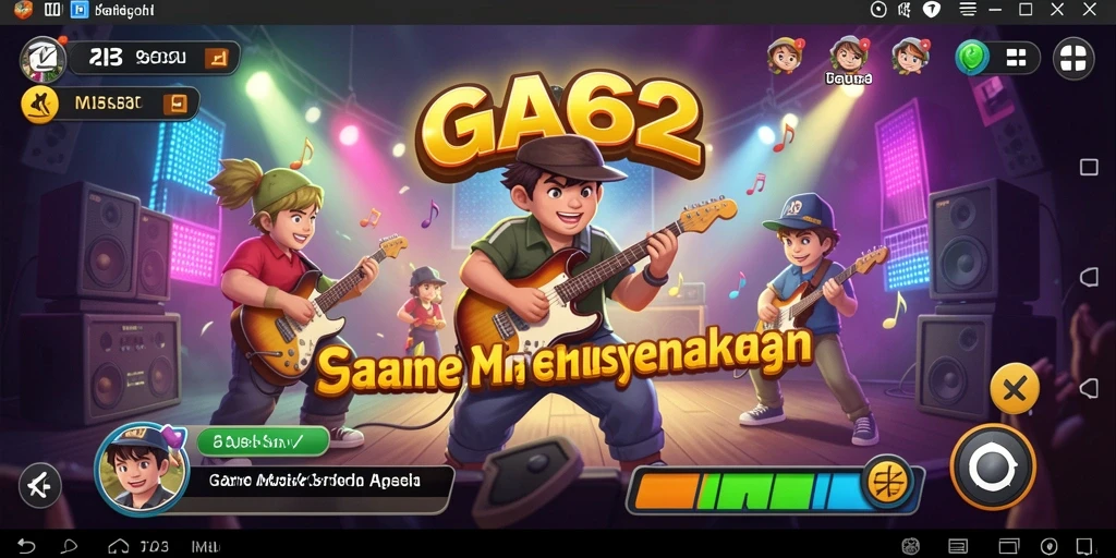 Gameplay seru dalam AA62 yang menyajikan musik menarik.