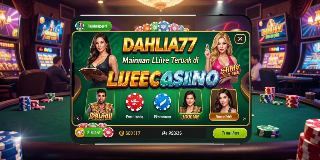 Tampilan gameplay Live Casino di DAHLIA77 dengan dealer profesional.