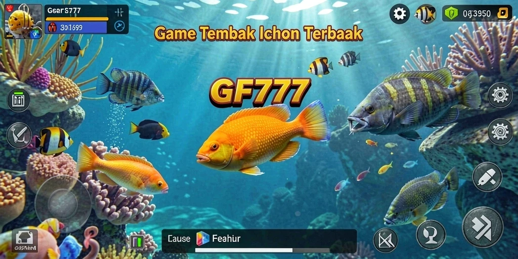 Tampilan gameplay seru di GF777 dengan aksi tembak ikan.