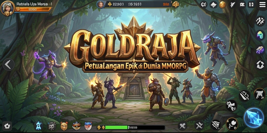Gameplay <strong>GOLDRAJA</strong> yang mendebarkan dan kolaboratif dalam dunia MMORPG.