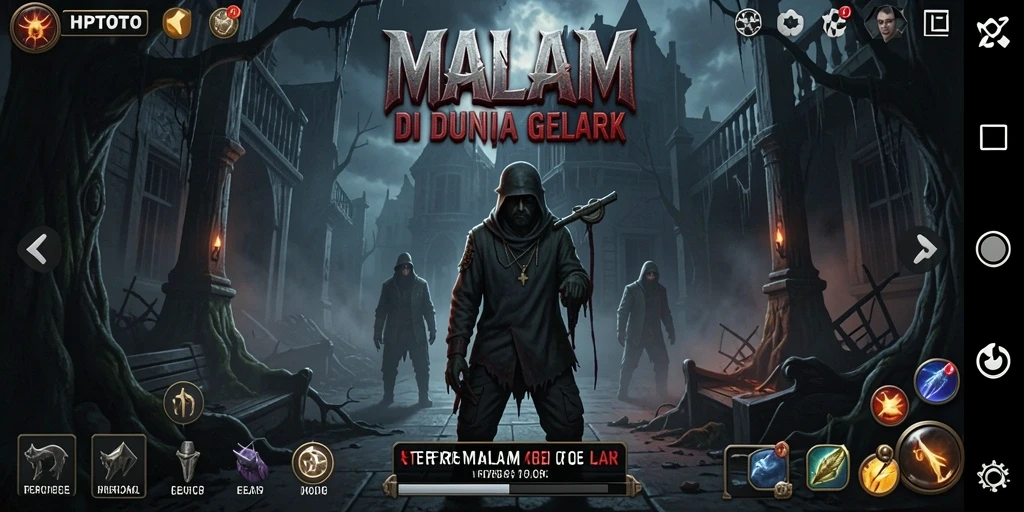 Tangkapan layar gameplay HPTOTO dengan suasana horor mencekam.