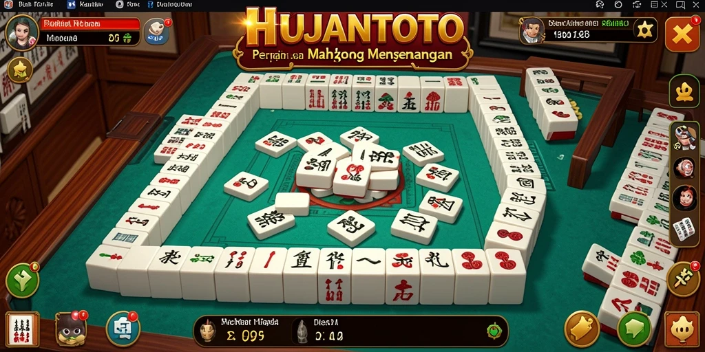 Tangkapan layar utama HUJANTOTO menampilkan gameplay Mahjong yang menarik.
