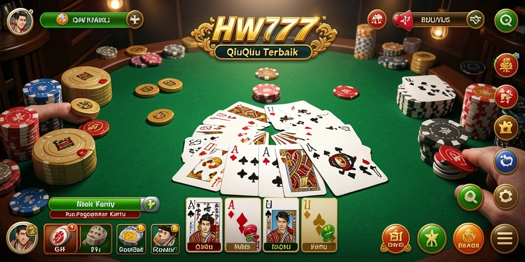 Screenshot utama HW777 menampilkan gameplay QiuQiu yang seru.