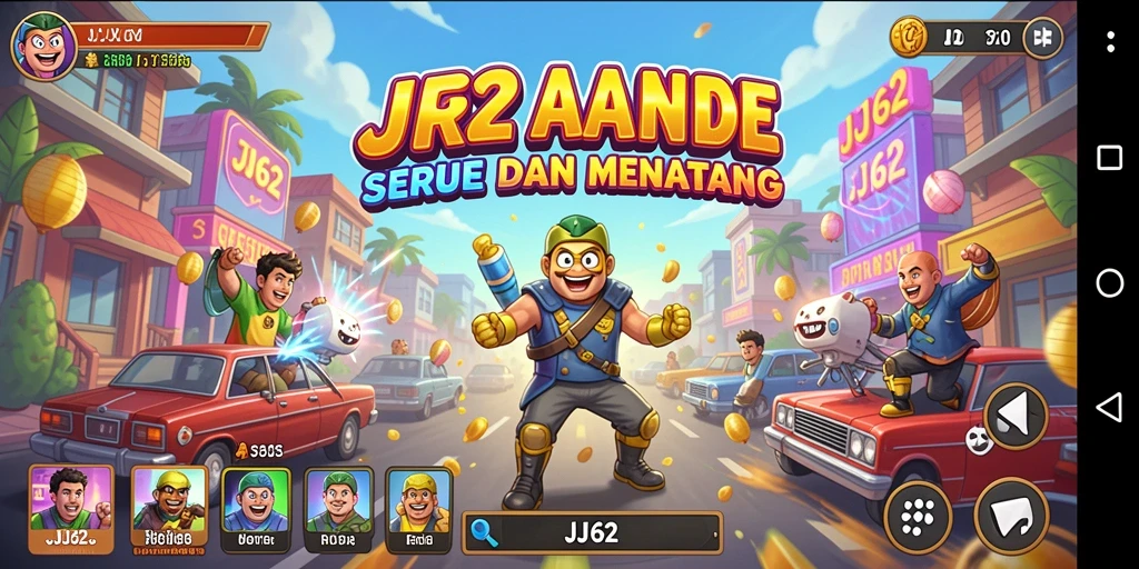 Tampilan gameplay menantang dan penuh warna di JJ62.