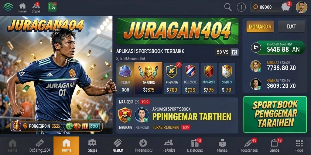 Tampilan utama JURAGAN404 dengan berbagai pilihan taruhan olahraga.
