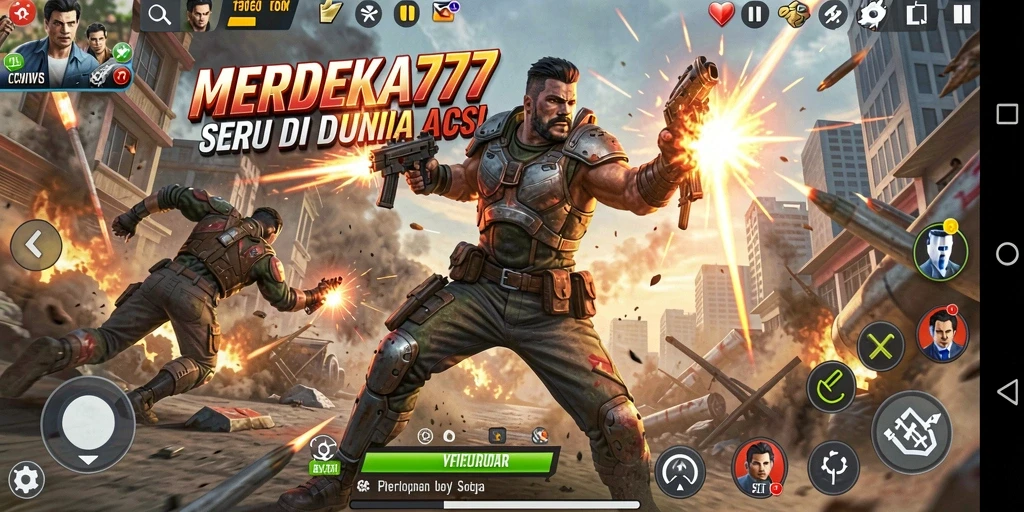 Tampilan gameplay MERDEKA777 dengan aksi yang mendebarkan dan grafis memukau.