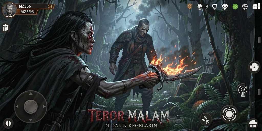 Screenshot gameplay MZ356 menampilkan ketegangan yang mencekam dan suasana Horror.