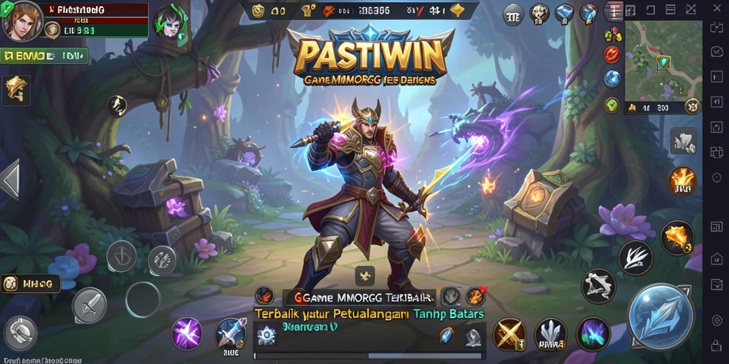 Screenshot gameplay PASTIWIN menampilkan aksi seru dalam pertempuran MMORPG.