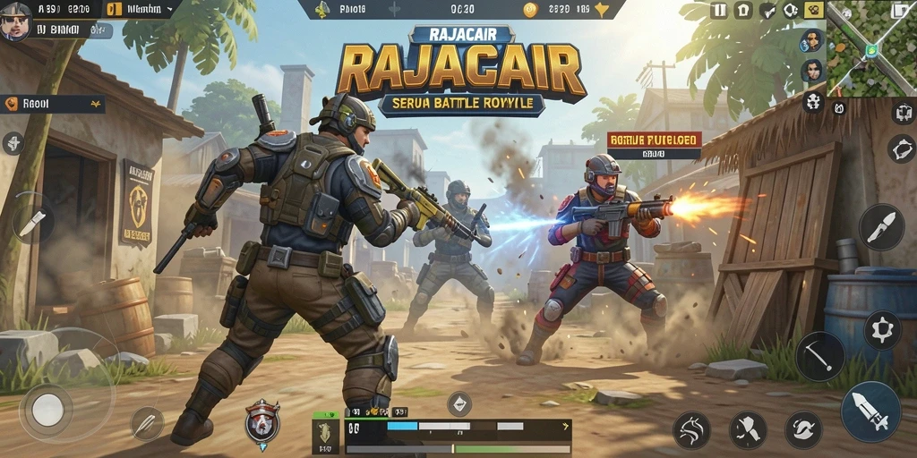 Gameplay intens dan mendebarkan di RAJACAIR, penuh aksi Battle Royale.