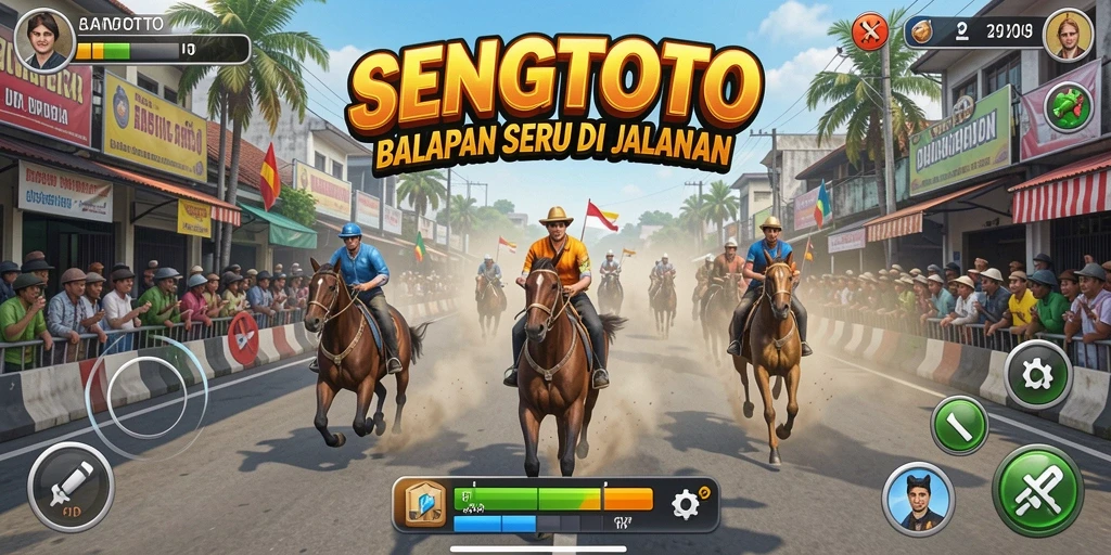 Tampilan gameplay balapan yang menegangkan di SENGTOTO.