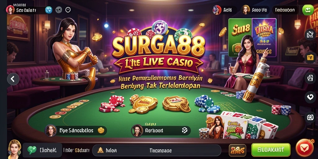 Tampilan gameplay SURGA88 yang menarik dan interaktif di Live Casino.