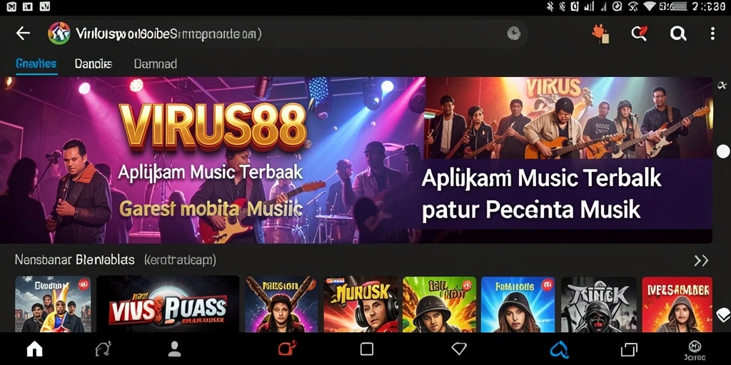 Screenshot utama VIRUS88 menampilkan gameplay seru dengan musik yang mengalun.