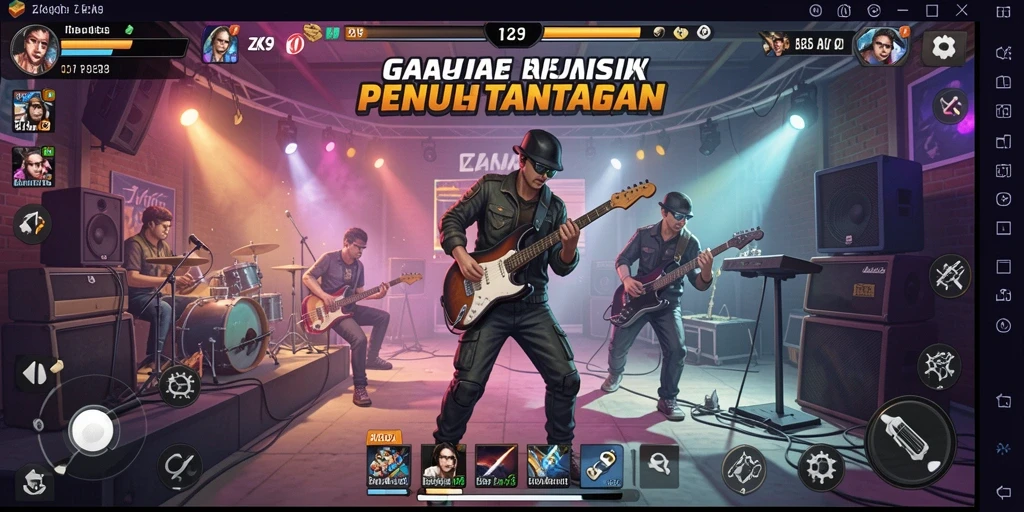 Tangkapan layar ZK9 menunjukkan intensitas permainan musik yang menyenangkan.